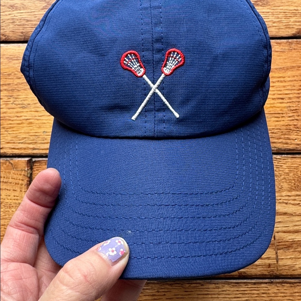 Vineyard Vines Lacrosse Sticks‎ Blue Adjustable Baseball Cap Hat Whale Logo Blue - Picture 3 of 12
